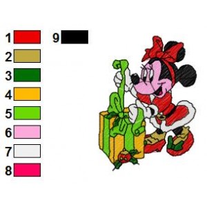 Minnie Mouse Open Here Gift in Christmas Embroidery Design